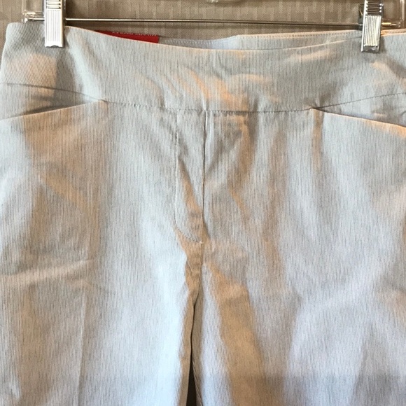 Hilary Radley ladies shorts, sz Medium, Pull-on, white/grey pinstripe - Picture 4 of 5
